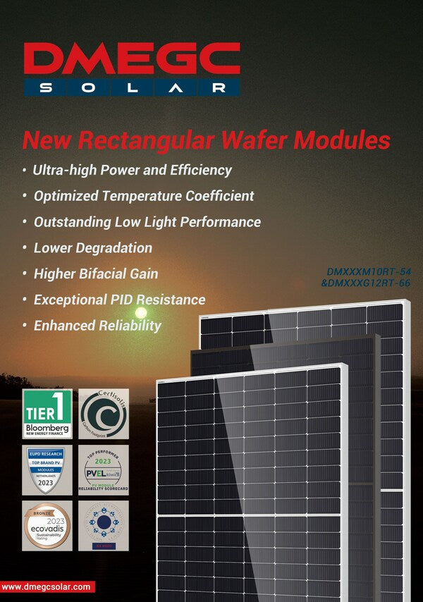 DMEGC Solar presenta los innovadores módulos de oblea rectangular tipo N