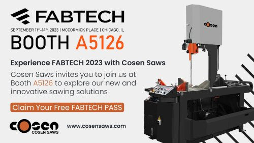 Cosen Saws Unveils Cutting-Edge Products and Exciting Booth Experience at FABTECH 2023