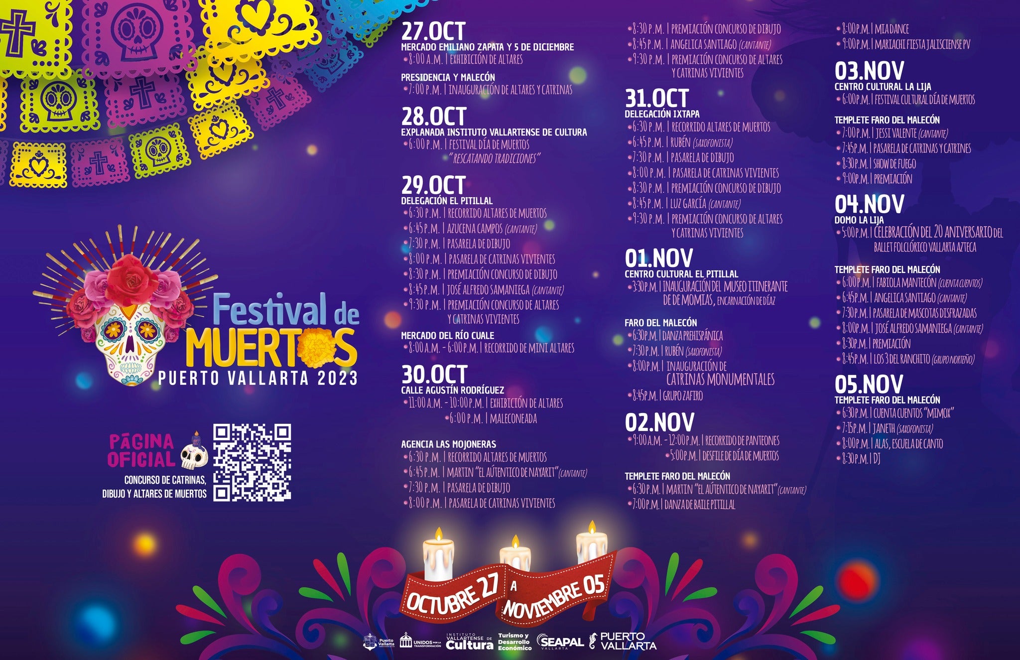 Catrinas y catrines llegan a Puerto Vallarta para celebrar el “Festiva 
