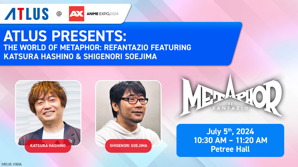 Se anuncia panel de Metaphor: ReFantazio™  para la Anime Expo en el que participarán Katsura Hashino y Shigenori Soejima
