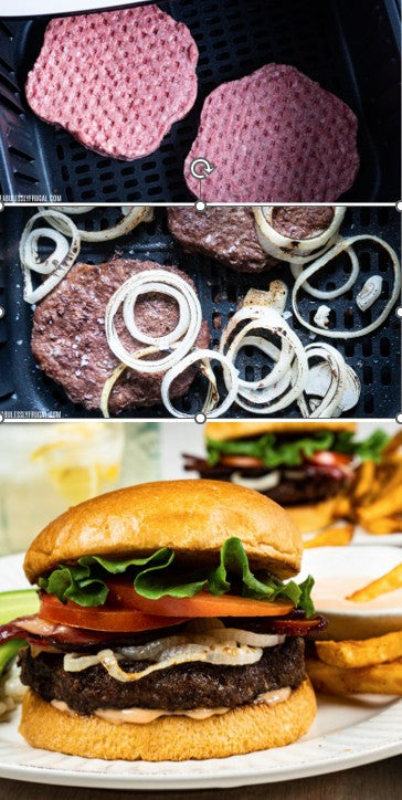 Juicy Frozen Air Fryer Hamburgers in Minutes!